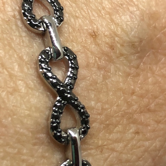 Black Gold Plated Bracelet /Diamond Accents - Picture 8 of 11